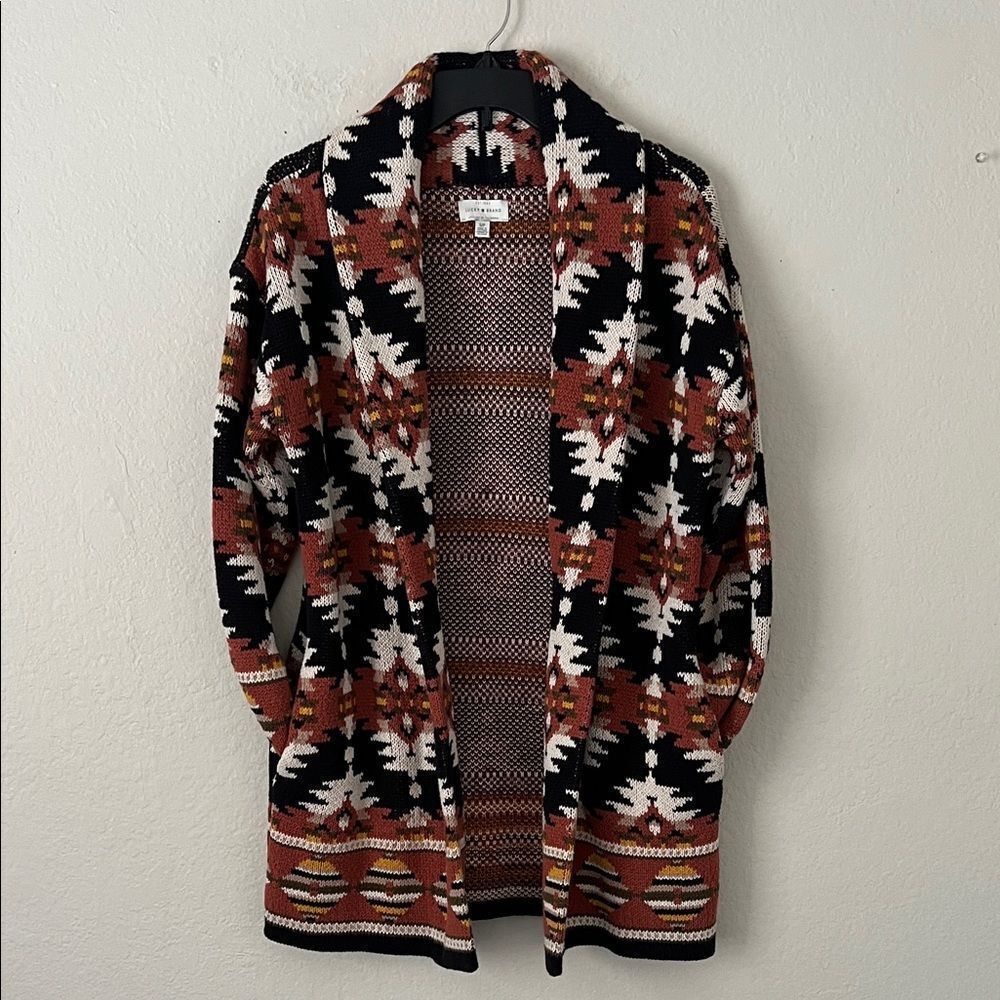 Like New! Lucky Brand Aztec Patterned Open Cardigan in Size S/P